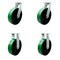 Service Caster 10'' Heavy Duty Green Poly on Cast Iron Wheel Caster Set 2 Swivel 2 Rigid, 4PK CRAN-SCC-KP92S1030-PUR-GB-2-R-2 - alternate 1